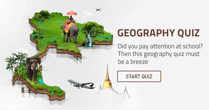 Banner for Test your geography knowledge with this quiz. Can you achieve a score of 5 out of 10 or better?