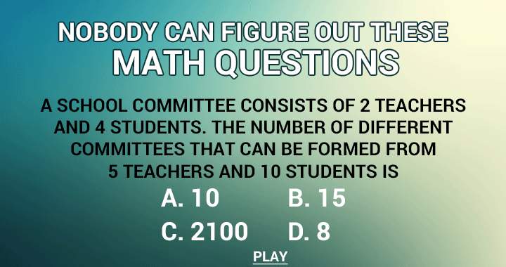 Banner for If you find this question too difficult, you won't succeed in this math quiz!