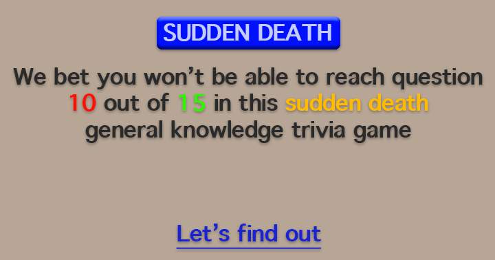 Banner for Beware of this sudden death quiz