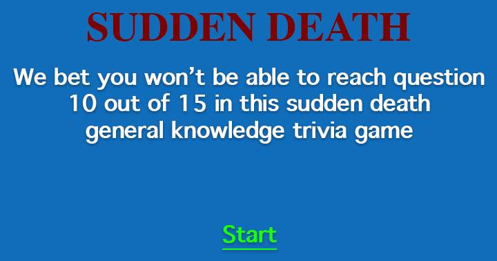 Banner for Sudden death trivia quiz. 