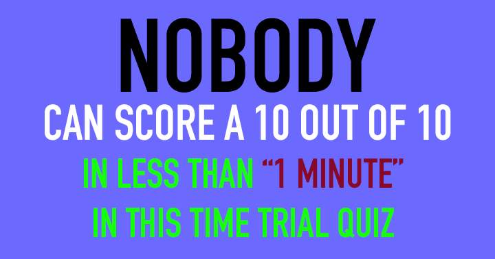 Banner for Nobody can ace it in less than 1 minute