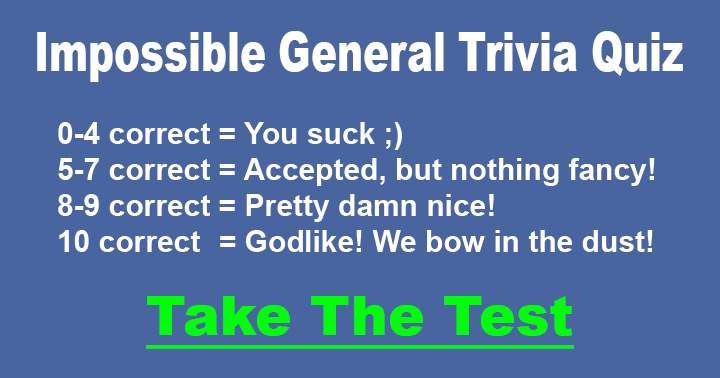 Banner for Impossible General Trivia Quiz