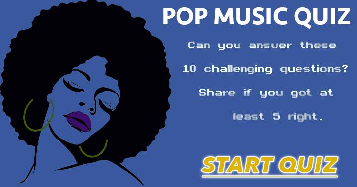 Banner for Pop Music Quiz. Can you answer these 10 challenging questions?