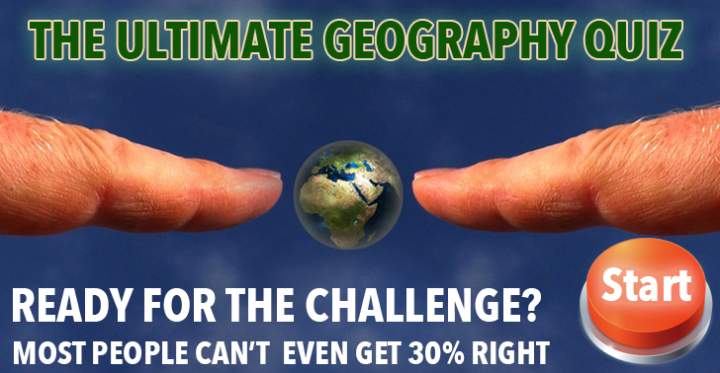 Banner for The Ultimate geography quiz, most people can't even get 30% right